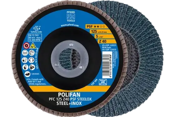 Discos lamelares POLIFAN de alumina de zircônia Z PSF STEELOX ★★☆☆