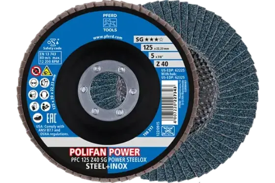 Discos lamelares POLIFAN de alumina de zircônia Z SG POWER STEELOX ★★★☆