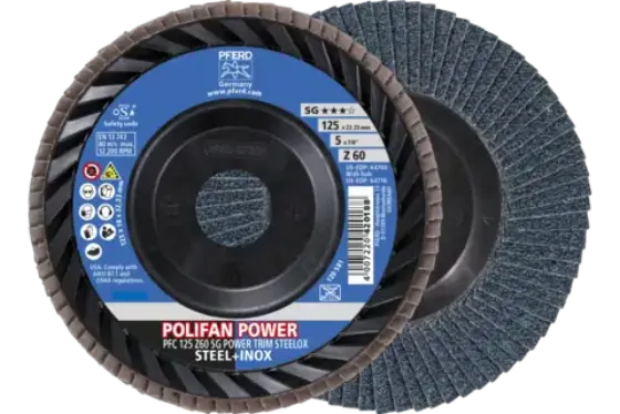 Discos lamelares POLIFAN de alumina de zircônia Z SG POWER TRIM STEELOX