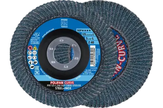 Discos lamelares POLIFAN de alumina de zircônia Z SGP CURVE STEELOX ★★★★