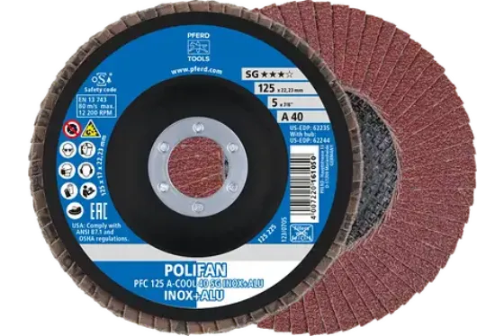Discos lamelares POLIFAN óxido de alumínio A-COOL SG INOX+ALU ★★★☆