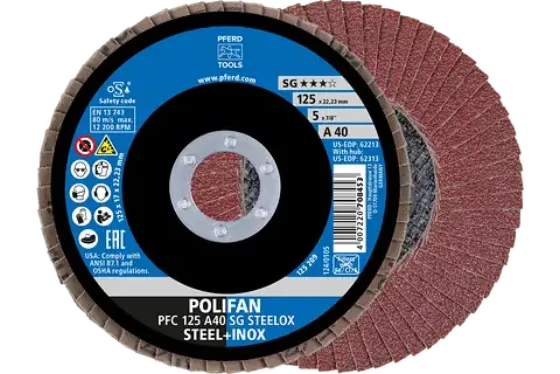 Discos lamelares POLIFAN óxido de alumínio A SG STEELOX ★★★☆