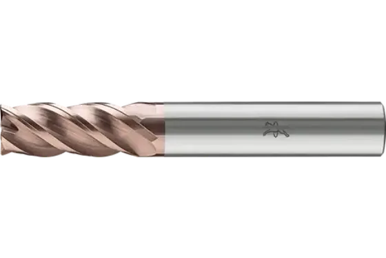 Fresa de topo de carboneto de tungstênio sólido Performance Stainless com quatro lâminas HC4M, design de canto chanfrado – sistema métrico